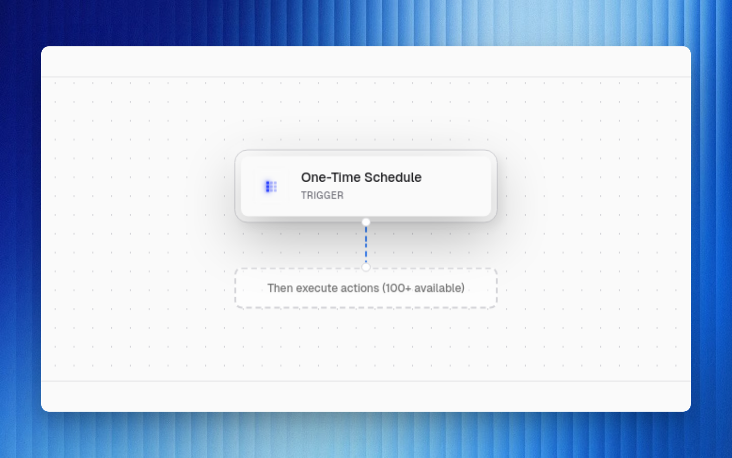 B3OS trigger preview canvas for a scheduled workflow start