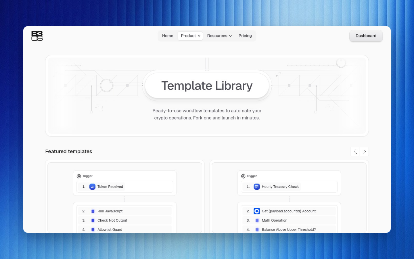 B3OS public templates gallery for starting workflow automation