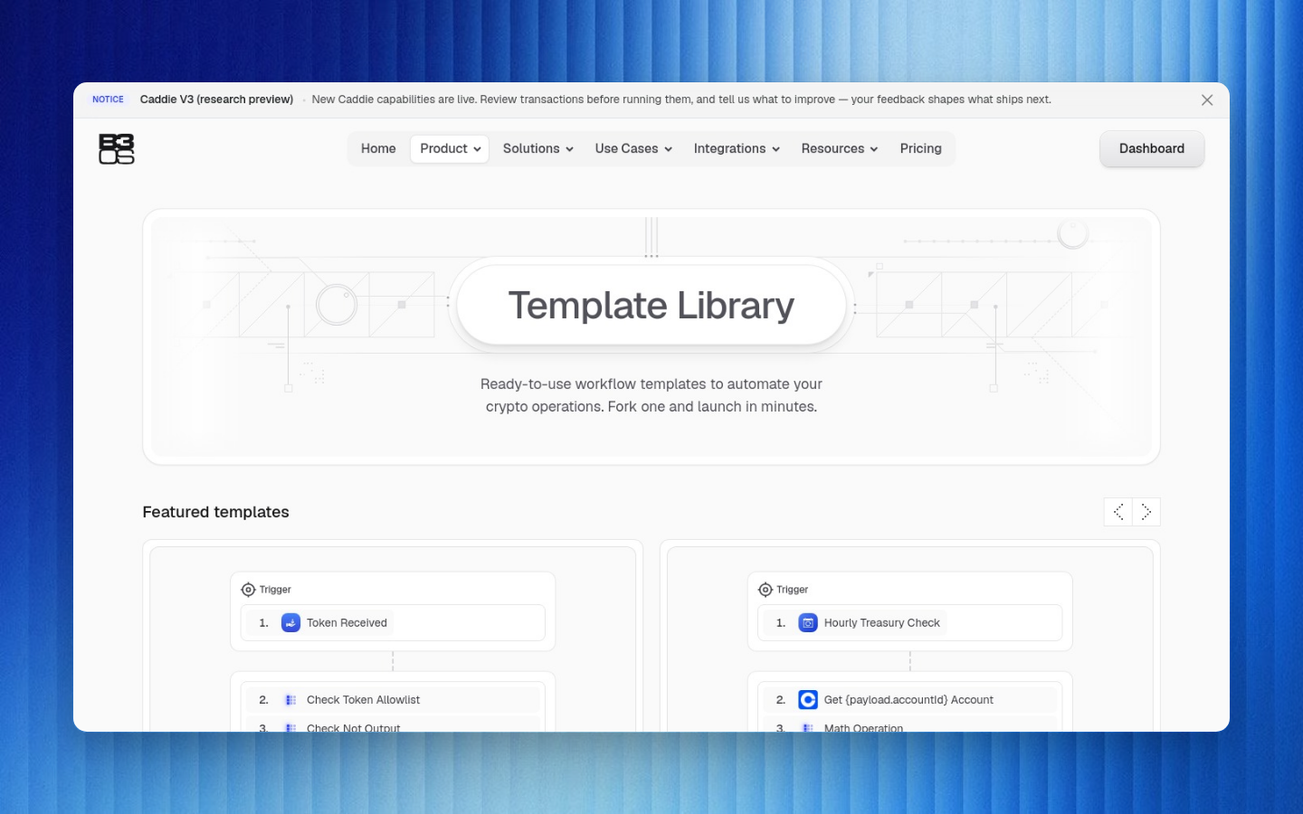 B3OS public templates gallery for starting workflow automation