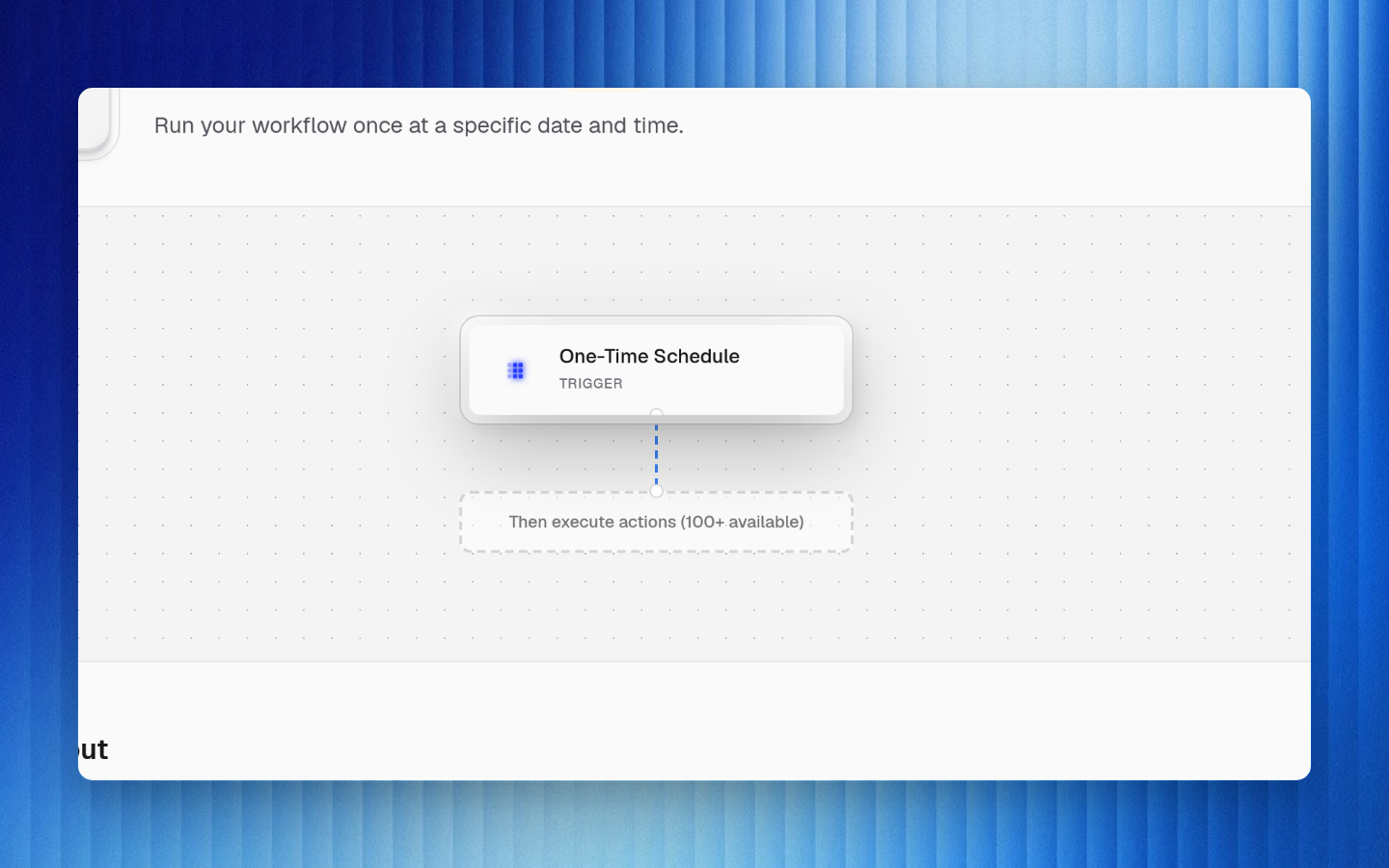 B3OS trigger preview canvas for a scheduled workflow start