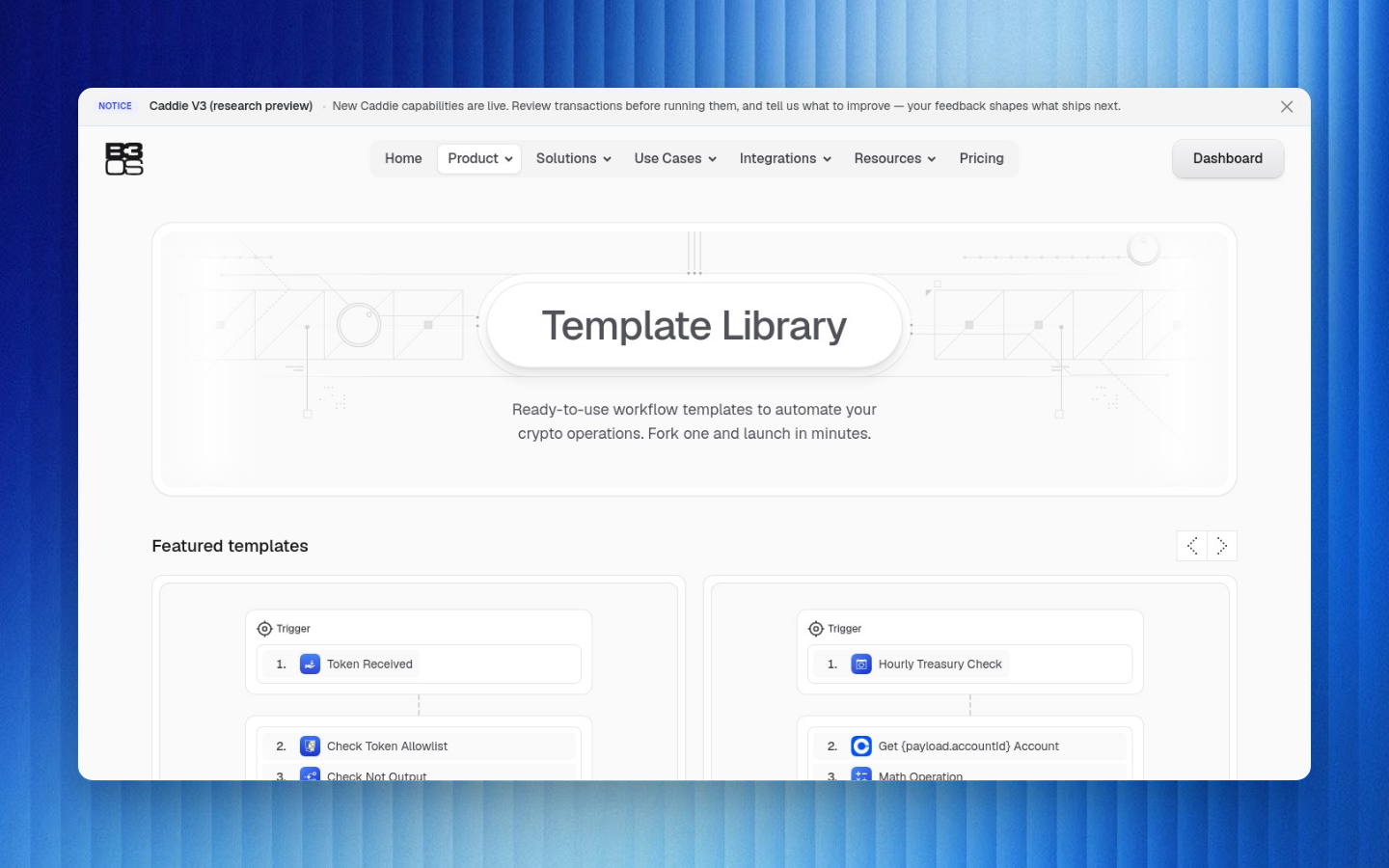 B3OS public templates gallery for starting workflow automation