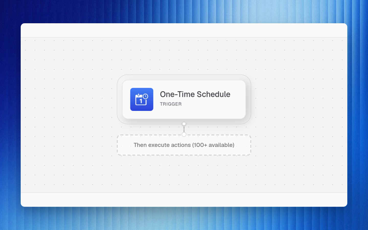 B3OS trigger preview canvas for a scheduled workflow start