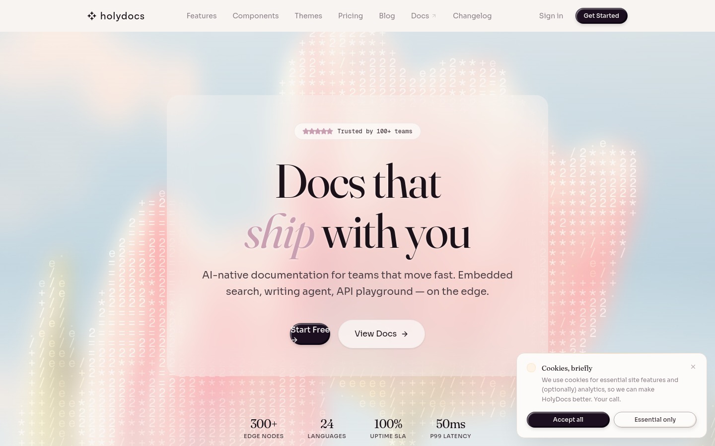 Raw HolyDocs home page