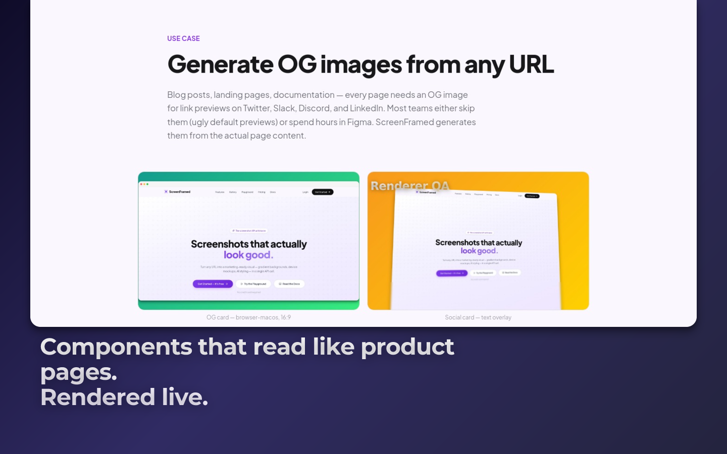 ScreenFramed OG images use case page