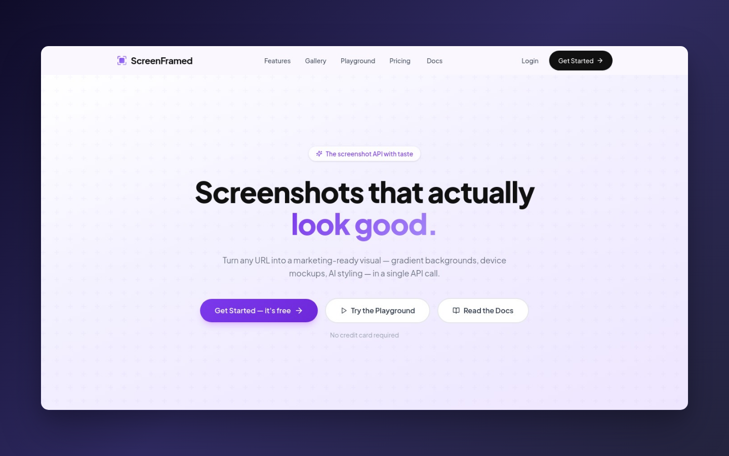 ScreenFramed homepage captured as a browser screenshot