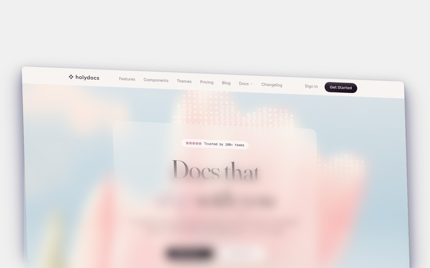 HolyDocs site shown inside a browser frame